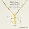 Jewelry wholesale 26 Alphabet Pendant Heart with Shells Stainless Steel Necklace