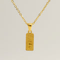 Jewelry wholesale 26 Alphabet Pendant Stainless Steel Sandblasted Rectangle Necklace