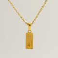 Jewelry wholesale 26 Alphabet Pendant Stainless Steel Sandblasted Rectangle Necklace