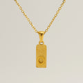 Jewelry wholesale 26 Alphabet Pendant Stainless Steel Sandblasted Rectangle Necklace