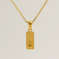 Jewelry wholesale 26 Alphabet Pendant Stainless Steel Sandblasted Rectangle Necklace