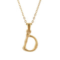 Jewelry wholesale Bamboo 18K 26 Alphabet Pendant Stainless Steel Necklace