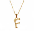 Jewelry wholesale Bamboo 18K 26 Alphabet Pendant Stainless Steel Necklace