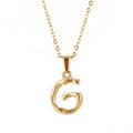 Jewelry wholesale Bamboo 18K 26 Alphabet Pendant Stainless Steel Necklace