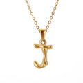 Jewelry wholesale Bamboo 18K 26 Alphabet Pendant Stainless Steel Necklace
