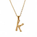 Jewelry wholesale Bamboo 18K 26 Alphabet Pendant Stainless Steel Necklace