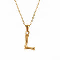 Jewelry wholesale Bamboo 18K 26 Alphabet Pendant Stainless Steel Necklace