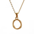 Jewelry wholesale Bamboo 18K 26 Alphabet Pendant Stainless Steel Necklace