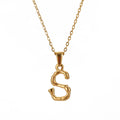 Jewelry wholesale Bamboo 18K 26 Alphabet Pendant Stainless Steel Necklace