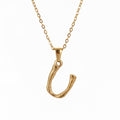 Jewelry wholesale Bamboo 18K 26 Alphabet Pendant Stainless Steel Necklace