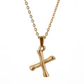Jewelry wholesale Bamboo 18K 26 Alphabet Pendant Stainless Steel Necklace