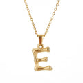 Jewelry wholesale Bamboo 18K 26 Alphabet Pendant Stainless Steel Necklace