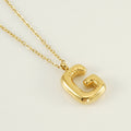 Jewelry wholesale Chubby Gold Alphabet Stainless Steel Necklace