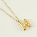 Jewelry wholesale Chubby Gold Alphabet Stainless Steel Necklace