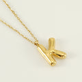 Jewelry wholesale Chubby Gold Alphabet Stainless Steel Necklace