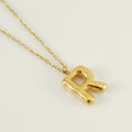 Jewelry wholesale Chubby Gold Alphabet Stainless Steel Necklace