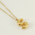 Jewelry wholesale Chubby Gold Alphabet Stainless Steel Necklace
