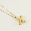 Jewelry wholesale Chubby Gold Alphabet Stainless Steel Necklace