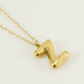 Jewelry wholesale Chubby Gold Alphabet Stainless Steel Necklace