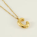 Jewelry wholesale Chubby Gold Alphabet Stainless Steel Necklace