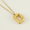 Jewelry wholesale Chubby Gold Alphabet Stainless Steel Necklace