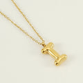 Jewelry wholesale Chubby Gold Alphabet Stainless Steel Necklace