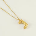 Jewelry wholesale Chubby Gold Alphabet Stainless Steel Necklace