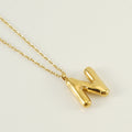 Jewelry wholesale Chubby Gold Alphabet Stainless Steel Necklace