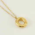 Jewelry wholesale Chubby Gold Alphabet Stainless Steel Necklace