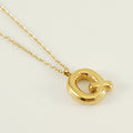 Jewelry wholesale Chubby Gold Alphabet Stainless Steel Necklace