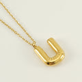 Jewelry wholesale Chubby Gold Alphabet Stainless Steel Necklace