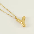 Jewelry wholesale Chubby Gold Alphabet Stainless Steel Necklace