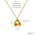 Jewelry wholesale Chubby Vapor Bubble 26 Alphabet Pendant Stainless Steel Necklace