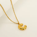Jewelry wholesale Chubby Vapor Bubble 26 Alphabet Pendant Stainless Steel Necklace
