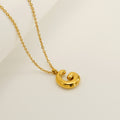 Jewelry wholesale Chubby Vapor Bubble 26 Alphabet Pendant Stainless Steel Necklace