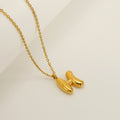 Jewelry wholesale Chubby Vapor Bubble 26 Alphabet Pendant Stainless Steel Necklace