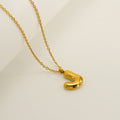Jewelry wholesale Chubby Vapor Bubble 26 Alphabet Pendant Stainless Steel Necklace