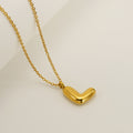 Jewelry wholesale Chubby Vapor Bubble 26 Alphabet Pendant Stainless Steel Necklace