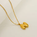 Jewelry wholesale Chubby Vapor Bubble 26 Alphabet Pendant Stainless Steel Necklace