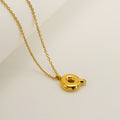Jewelry wholesale Chubby Vapor Bubble 26 Alphabet Pendant Stainless Steel Necklace