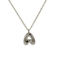 Jewelry wholesale Chubby Vapor Bubble 26 Alphabet Pendant Stainless Steel Necklace