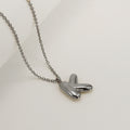 Jewelry wholesale Chubby Vapor Bubble 26 Alphabet Pendant Stainless Steel Necklace