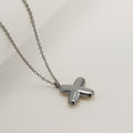 Jewelry wholesale Chubby Vapor Bubble 26 Alphabet Pendant Stainless Steel Necklace