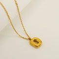 Jewelry wholesale Chubby Vapor Bubble 26 Alphabet Pendant Stainless Steel Necklace
