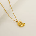 Jewelry wholesale Chubby Vapor Bubble 26 Alphabet Pendant Stainless Steel Necklace
