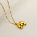 Jewelry wholesale Chubby Vapor Bubble 26 Alphabet Pendant Stainless Steel Necklace