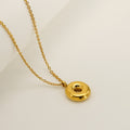 Jewelry wholesale Chubby Vapor Bubble 26 Alphabet Pendant Stainless Steel Necklace