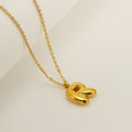 Jewelry wholesale Chubby Vapor Bubble 26 Alphabet Pendant Stainless Steel Necklace