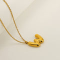 Jewelry wholesale Chubby Vapor Bubble 26 Alphabet Pendant Stainless Steel Necklace