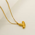 Jewelry wholesale Chubby Vapor Bubble 26 Alphabet Pendant Stainless Steel Necklace